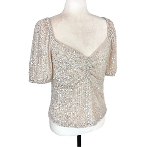 Lipsy champagne sequin top